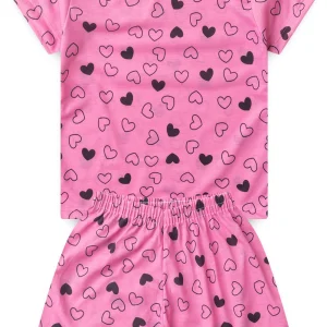 Pijama Rosa Coração